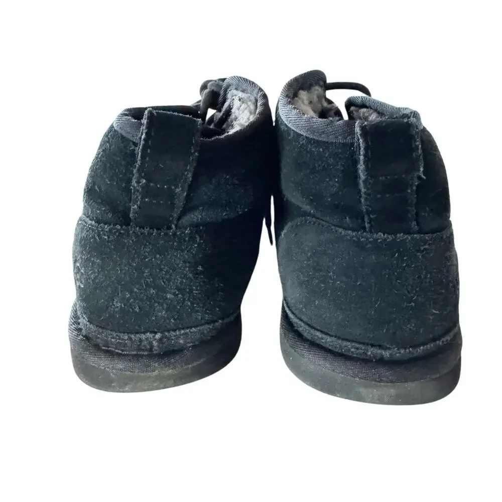 UGG Neumel Chukka‎ Boots Mens 8 Black Suede Shearling Fur Lined